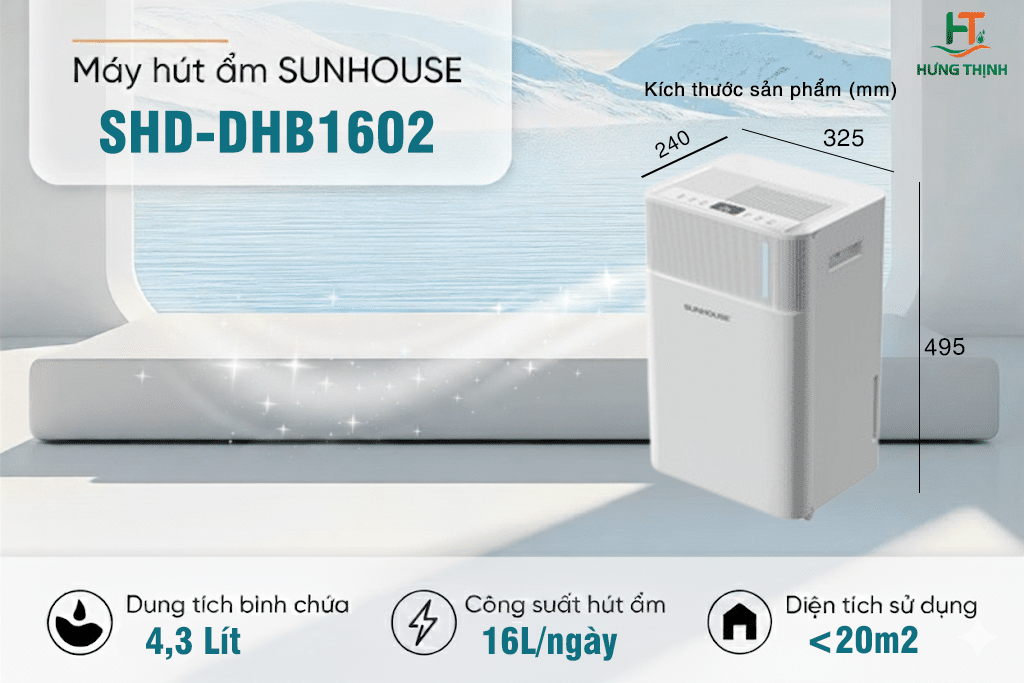 Máy hút ẩm Sunhouse SHD-DHB1602
